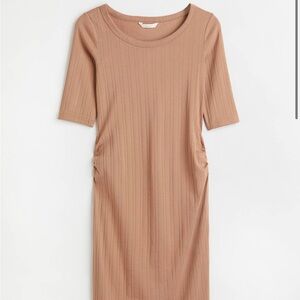 H&M MAMA RIBBED COTTON DRESS - Small